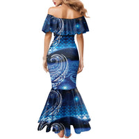 New Zealand Matariki Family Matching Mermaid Dress and Hawaiian Shirt Taniko Aramoana With Koru Galaxy Sky Night LT9 - Polynesian Pride