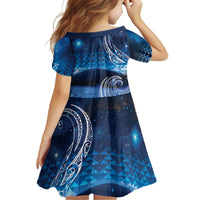 New Zealand Matariki Family Matching Off The Shoulder Long Sleeve Dress and Hawaiian Shirt Taniko Aramoana With Koru Galaxy Sky Night LT9 - Polynesian Pride