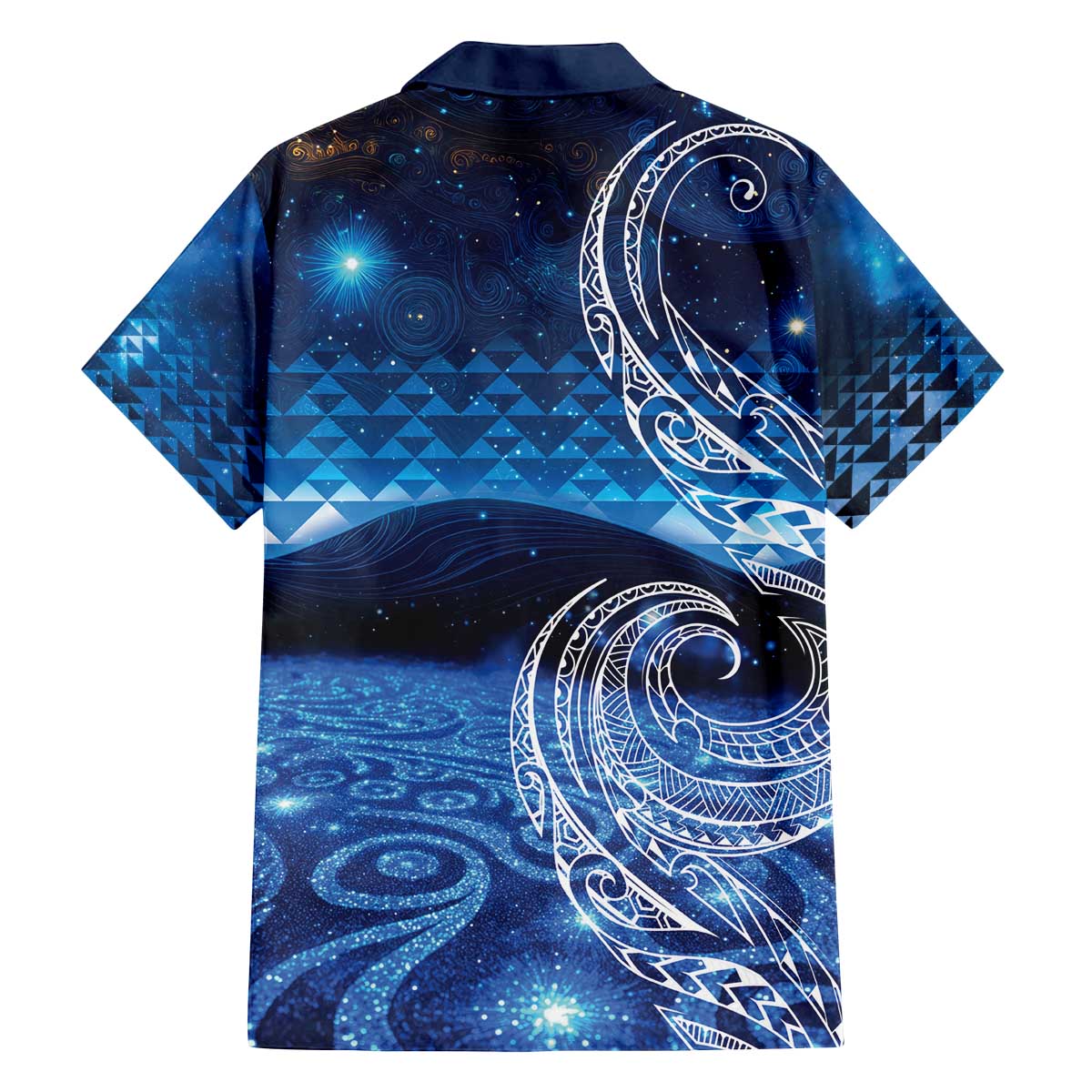 New Zealand Matariki Family Matching Off The Shoulder Long Sleeve Dress and Hawaiian Shirt Taniko Aramoana With Koru Galaxy Sky Night LT9 - Polynesian Pride