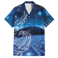 New Zealand Matariki Family Matching Off Shoulder Short Dress and Hawaiian Shirt Taniko Aramoana With Koru Galaxy Sky Night LT9 Dad's Shirt - Short Sleeve Galaxy - Polynesian Pride