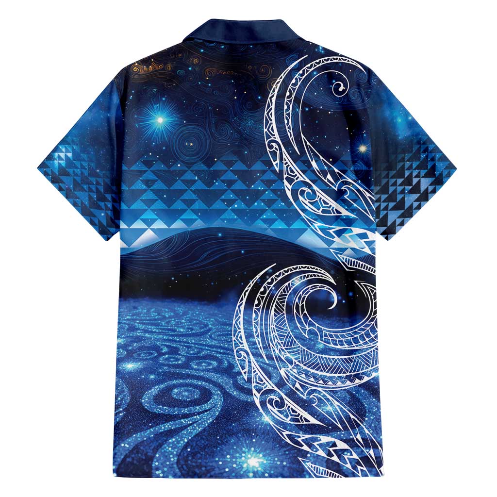 New Zealand Matariki Family Matching Tank Maxi Dress and Hawaiian Shirt Taniko Aramoana With Koru Galaxy Sky Night LT9 - Polynesian Pride