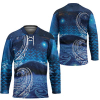 New Zealand Matariki Hockey Jersey Taniko Aramoana With Koru Galaxy Sky Night - Polynesian Pride
