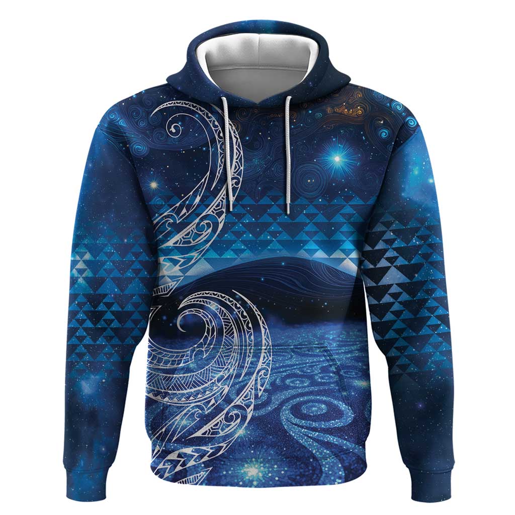 New Zealand Matariki Hoodie Taniko Aramoana With Koru Galaxy Sky Night