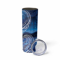 New Zealand Matariki Skinny Tumbler Taniko Aramoana With Koru Galaxy Sky Night LT9 - Polynesian Pride