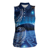 New Zealand Matariki Women Sleeveless Polo Shirt Taniko Aramoana With Koru Galaxy Sky Night LT9 Female Galaxy - Polynesian Pride