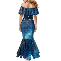 New Zealand Matariki Family Matching Mermaid Dress and Hawaiian Shirt Taniko Aramoana With Maori Galaxy Sky Night LT9 - Polynesian Pride