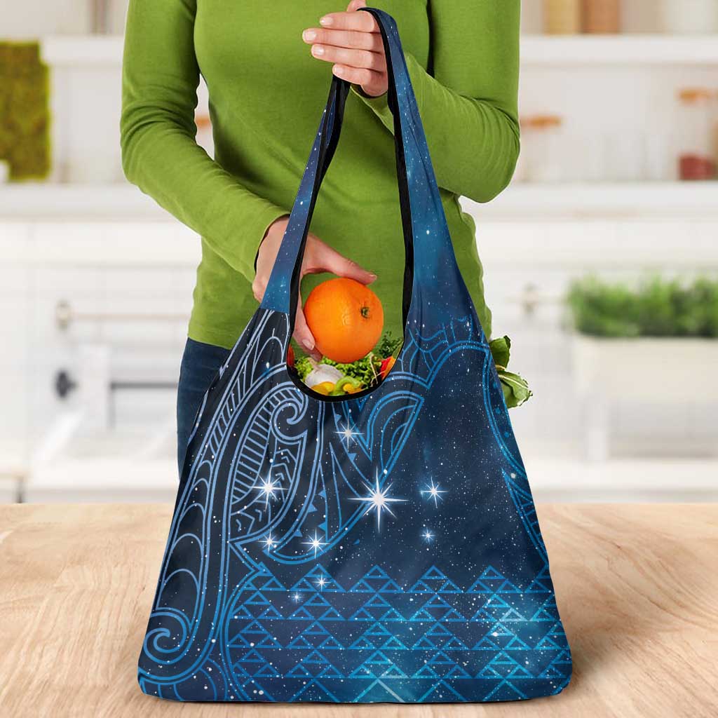 New Zealand Matariki Grocery Bag Taniko Aramoana With Maori Galaxy Sky Night