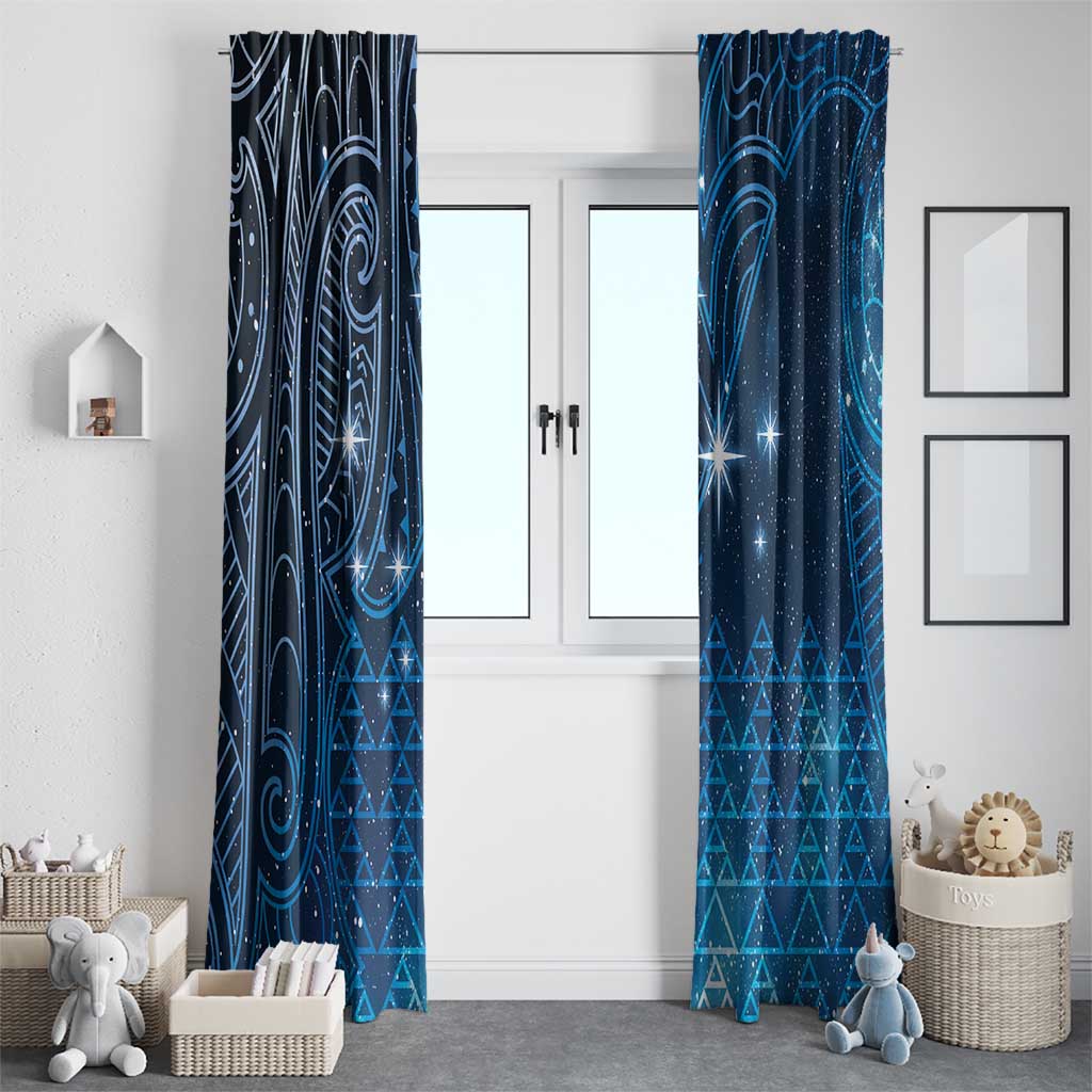 New Zealand Matariki Window Curtain Taniko Aramoana With Maori Galaxy Sky Night