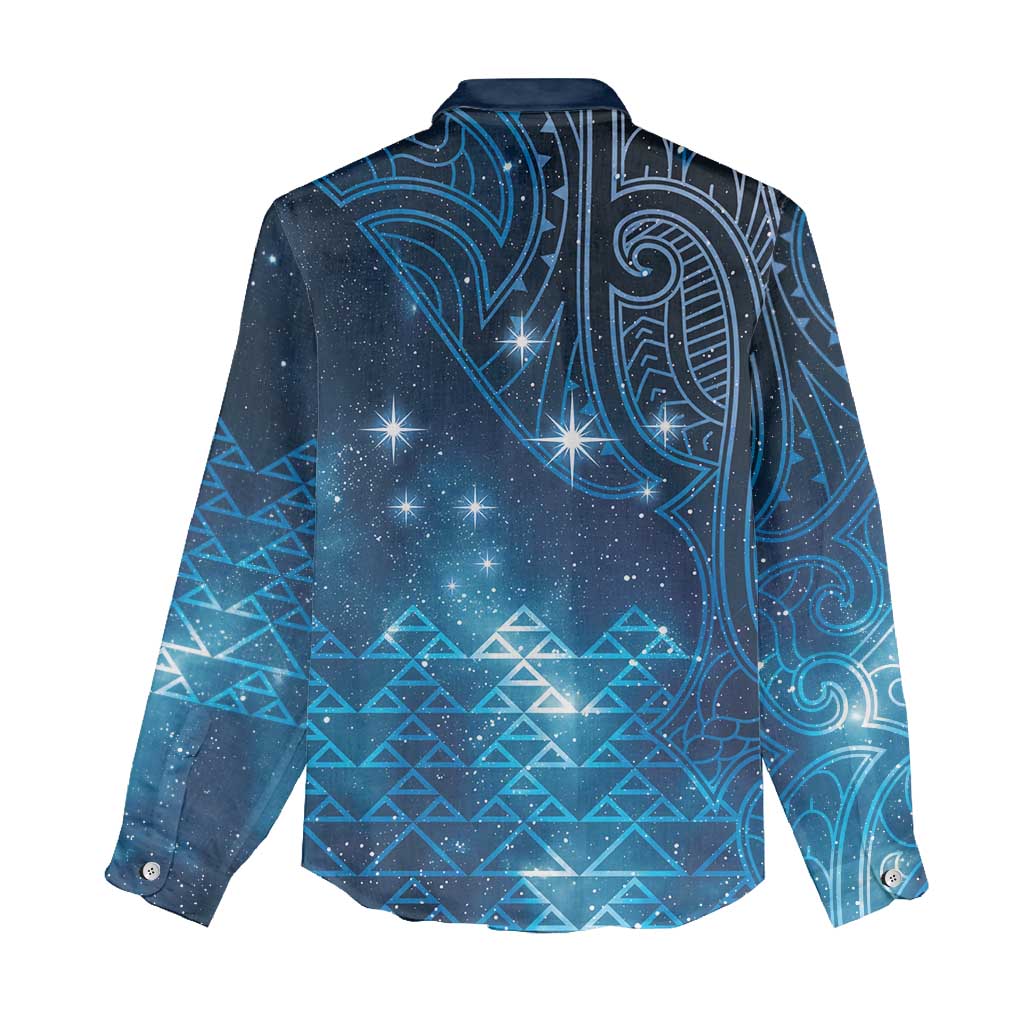 New Zealand Matariki Women Casual Shirt Taniko Aramoana With Maori Galaxy Sky Night LT9 - Polynesian Pride