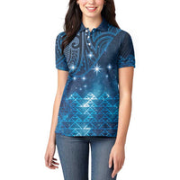 New Zealand Matariki Women Polo Shirt Taniko Aramoana With Maori Galaxy Sky Night LT9 - Polynesian Pride