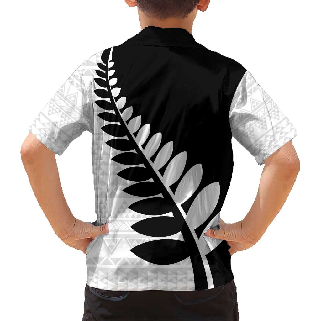 New Zealand Silver Fern Niho Taniwha Family Matching Off Shoulder Maxi Dress and Hawaiian Shirt LT9 - Polynesian Pride