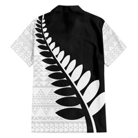 New Zealand Silver Fern Niho Taniwha Family Matching Off Shoulder Maxi Dress and Hawaiian Shirt LT9 - Polynesian Pride