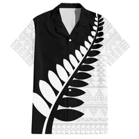 New Zealand Silver Fern Niho Taniwha Family Matching Short Sleeve Bodycon Dress and Hawaiian Shirt LT9 Dad's Shirt - Short Sleeve Black - Polynesian Pride