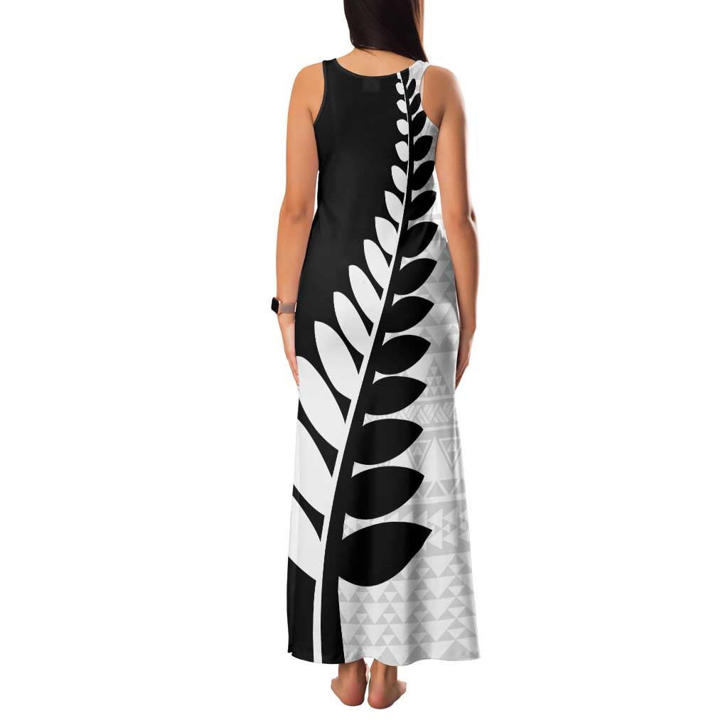 New Zealand Silver Fern Niho Taniwha Family Matching Tank Maxi Dress and Hawaiian Shirt LT9 - Polynesian Pride