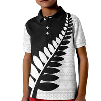 New Zealand Silver Fern Niho Taniwha Kid Polo Shirt LT9 Kid Black - Polynesian Pride