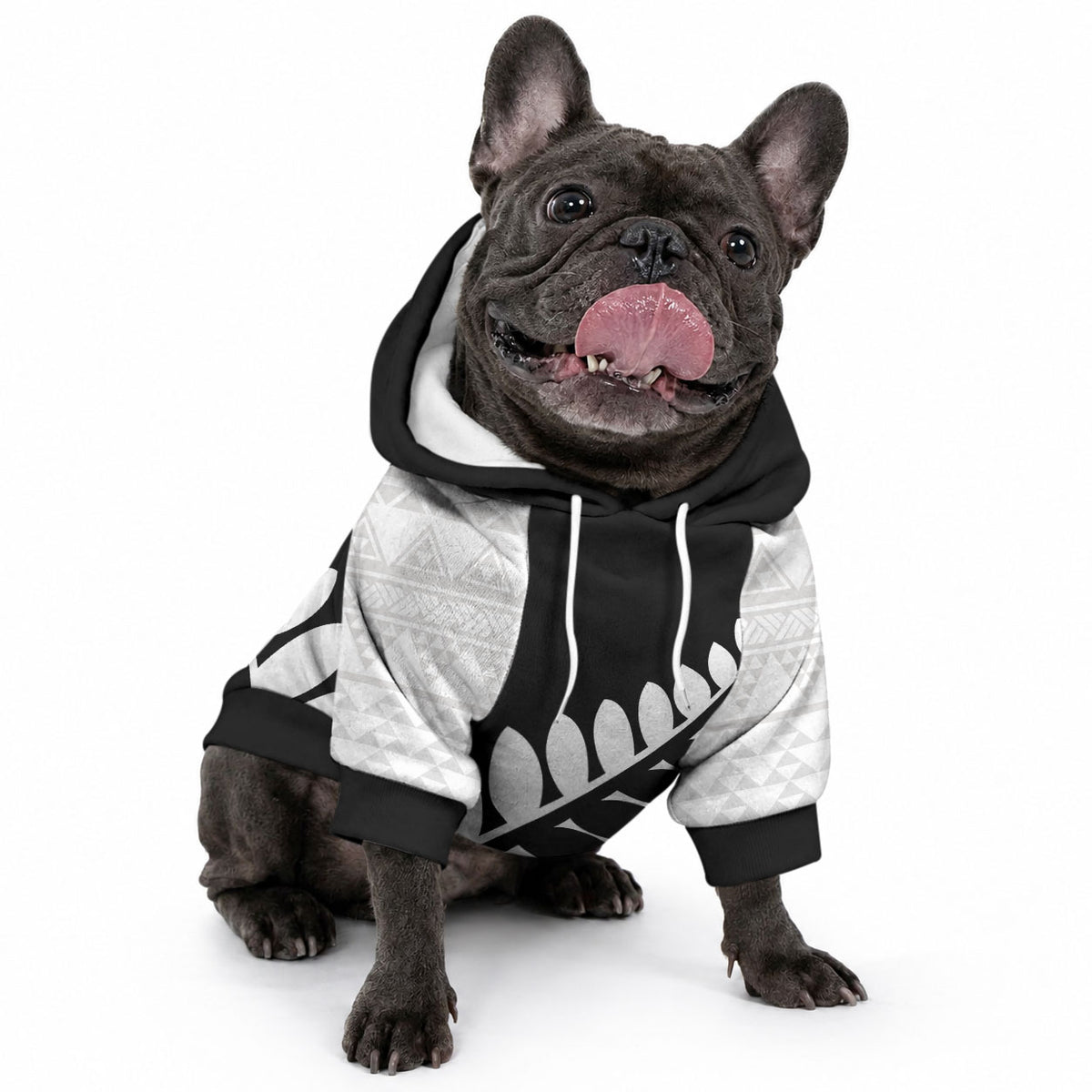 New Zealand Silver Fern Niho Taniwha Pet Hoodie LT9 - Polynesian Pride