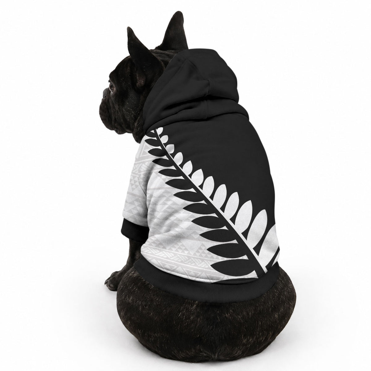 New Zealand Silver Fern Niho Taniwha Pet Hoodie LT9 - Polynesian Pride