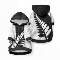 New Zealand Silver Fern Niho Taniwha Pet Hoodie LT9 Pullover Black - Polynesian Pride