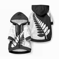 New Zealand Silver Fern Niho Taniwha Pet Hoodie LT9 Zip-up Black - Polynesian Pride