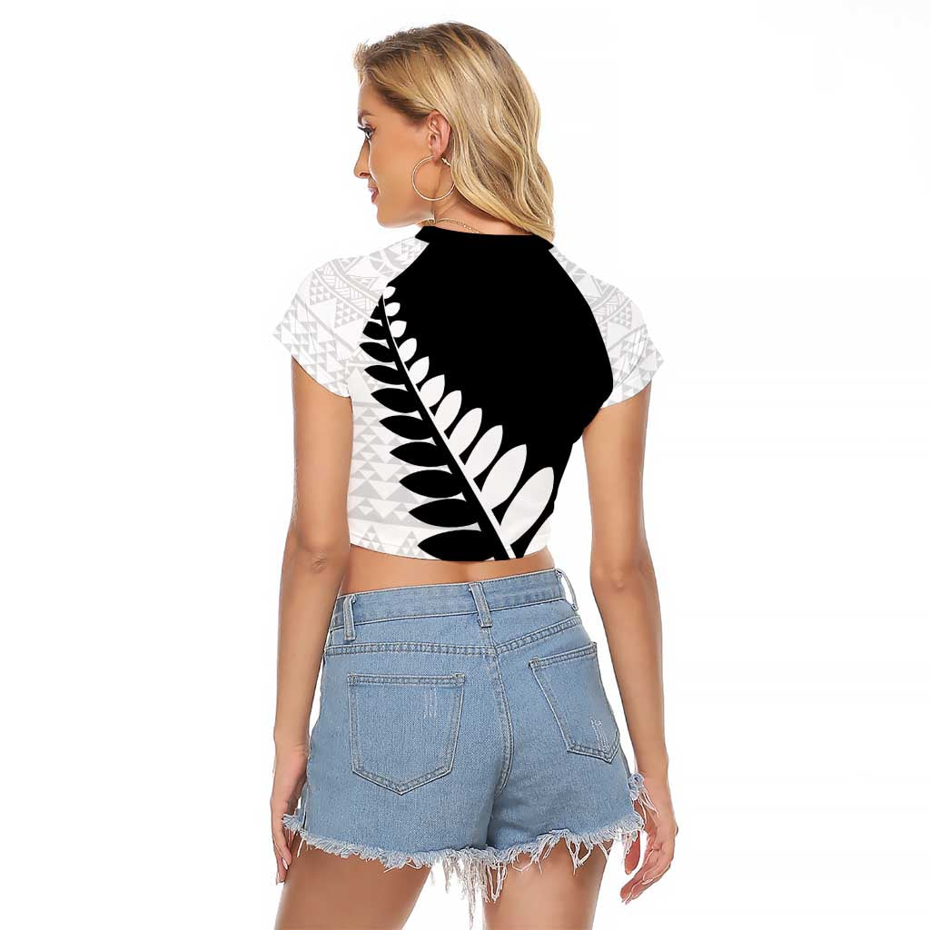 New Zealand Silver Fern Niho Taniwha Raglan Cropped T Shirt