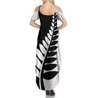 New Zealand Silver Fern Niho Taniwha Summer Maxi Dress LT9 - Polynesian Pride