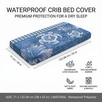 Blue Hibiscus Turtle Baby Bed Cover Hawaiian Style Tribal Tapa Pattern LT9 - Polynesian Pride