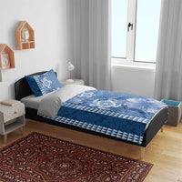Blue Hibiscus Turle Bedding Set Hawaiian Style Tribal Tapa Pattern