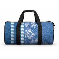 Blue Hibiscus Turtle Duffle Bag Hawaiian Style Tribal Tapa Pattern LT9 One size Blue - Polynesian Pride