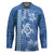 Blue Hibiscus Turle Hockey Jersey Hawaiian Style Tribal Tapa Pattern - Polynesian Pride