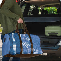 Blue Hibiscus Turle Travel Bag Hawaiian Style Tribal Tapa Pattern - Polynesian Pride