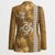 Gold Hibiscus Turle Blazer Hawaiian Style Tribal Tapa Pattern - Polynesian Pride