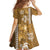 Gold Hibiscus Turle Family Matching Mermaid Dress and Hawaiian Shirt Hawaiian Style Tribal Tapa Pattern
