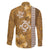 Gold Hibiscus Turle Family Matching Mermaid Dress and Hawaiian Shirt Hawaiian Style Tribal Tapa Pattern