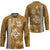 Gold Hibiscus Turle Hockey Jersey Hawaiian Style Tribal Tapa Pattern - Polynesian Pride
