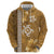 Gold Hibiscus Turle Hoodie Hawaiian Style Tribal Tapa Pattern