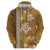 Gold Hibiscus Turle Hoodie Hawaiian Style Tribal Tapa Pattern