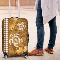 Gold Hibiscus Turle Luggage Cover Hawaiian Style Tribal Tapa Pattern LT9 Gold - Polynesian Pride