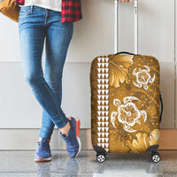 Gold Hibiscus Turle Luggage Cover Hawaiian Style Tribal Tapa Pattern LT9 - Polynesian Pride