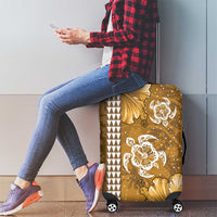 Gold Hibiscus Turle Luggage Cover Hawaiian Style Tribal Tapa Pattern LT9 - Polynesian Pride