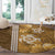Gold Hibiscus Turle Round Carpet Hawaiian Style Tribal Tapa Pattern