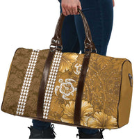 Gold Hibiscus Turle Travel Bag Hawaiian Style Tribal Tapa Pattern - Polynesian Pride