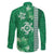 Green Hibiscus Turle Family Matching Mermaid Dress and Hawaiian Shirt Hawaiian Style Tribal Tapa Pattern