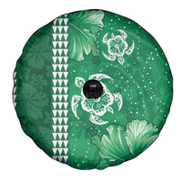 Green Hibiscus Turle Spare Tire Cover Hawaiian Style Tribal Tapa Pattern LT9 - Polynesian Pride