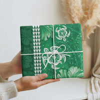 Green Hibiscus Turle Wrapping Paper Hawaiian Style Tribal Tapa Pattern - Polynesian Pride