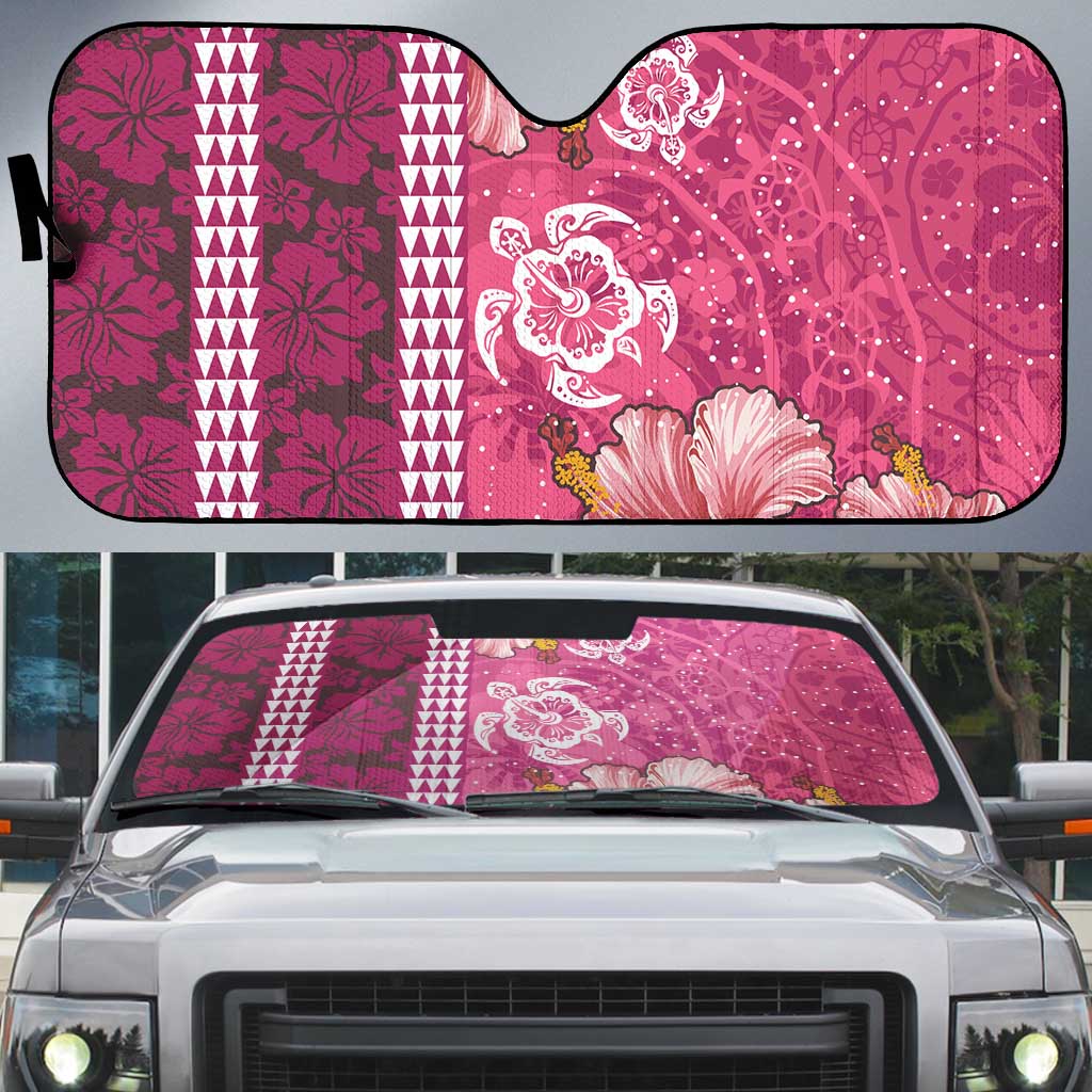 Pink Hibiscus Turle Auto Sun Shade Hawaiian Style Tribal Tapa Pattern LT9 Pink - Polynesian Pride