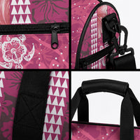 Pink Hibiscus Turtle Duffle Bag Hawaiian Style Tribal Tapa Pattern LT9 - Polynesian Pride