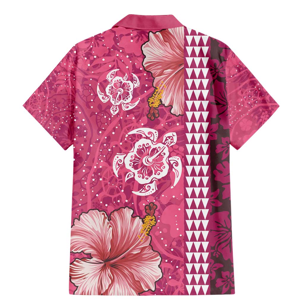 Pink Hibiscus Turle Family Matching Mermaid Dress and Hawaiian Shirt Hawaiian Style Tribal Tapa Pattern LT9 - Polynesian Pride