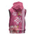 Pink Hibiscus Turle Sleeveless Zip Hoodie Hawaiian Style Tribal Tapa Pattern - Polynesian Pride