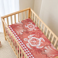 Red Hibiscus Turtle Baby Bed Cover Hawaiian Style Tribal Tapa Pattern LT9 - Polynesian Pride