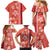 Red Hibiscus Turle Family Matching Mermaid Dress and Hawaiian Shirt Hawaiian Style Tribal Tapa Pattern